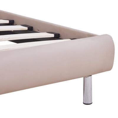 vidaXL Estructura de cama con LED cuero sintético capuchino 180x200 cm