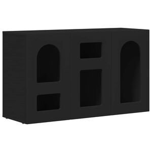 vidaXL Aparador ELST Negro 100 x 35 x 59 cm Madera de ingenier&iacute;a