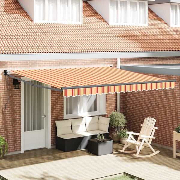 vidaXL Toldo Retr&aacute;ctil Amarillo y Naranja 400 x 300 cm