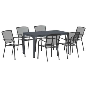 vidaXL Conjunto de Comedor de Jard&iacute;n 7 pcs Antracita