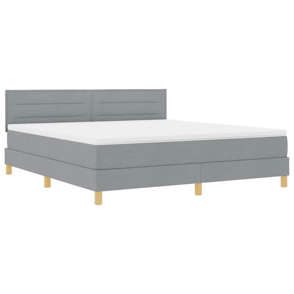 vidaXL Cama tipo Box Spring con colch&oacute;n Gris Claro 180 x 200 cm tela
