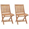vidaXL Sillas plegables (2 unidades) de madera maciza de teca.