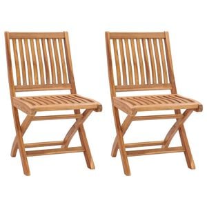 vidaXL Sillas plegables (2 unidades) de madera maciza de teca.