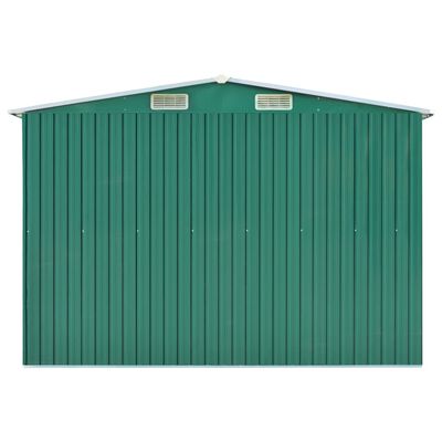 vidaXL Cobertizo de jardín acero galvanizado verde 257x990x181 cm
