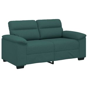 vidaXL Sof&aacute; de 2 plazas verde oscuro, 160x81x84 cm, tela