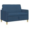 vidaXL Sof&aacute; con almacenamiento Azul 122 x 78 x 87 cm Poli&eacute;ster