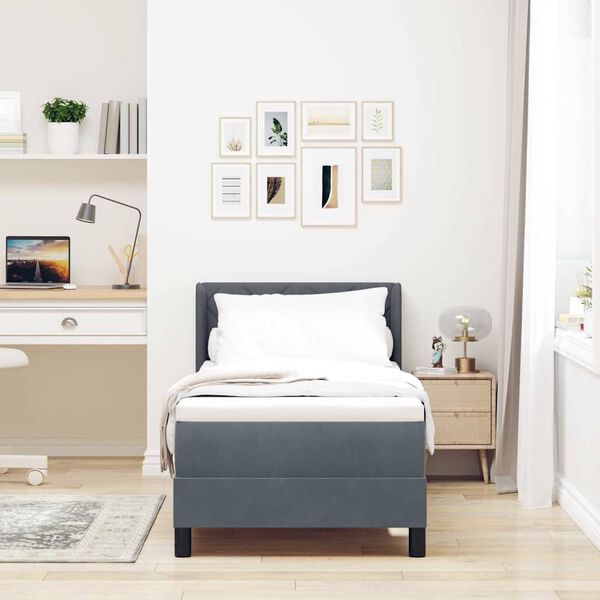 vidaXL Cama tipo Box Spring Gris oscuro 200 x 80 cm Terciopelo