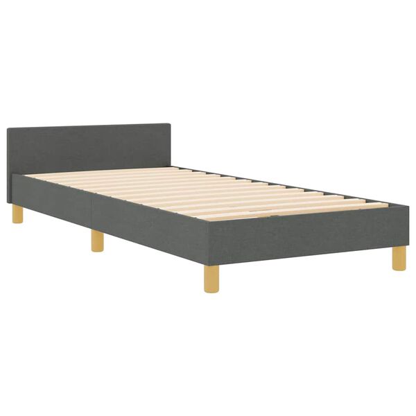 vidaXL Estructura de cama con cabecera Gris oscuro 80 x 200 cm tela