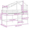 vidaXL Cama alta con escalera y techo madera maciza de pino 90x190 cm