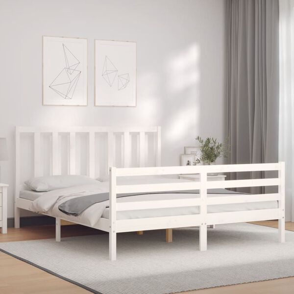 vidaXL Estructura de cama sin colchón madera maciza de pino 160x200 cm