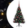 vidaXL Árbol de Navidad Artificial Preiluminado Negro 120 cm PVC