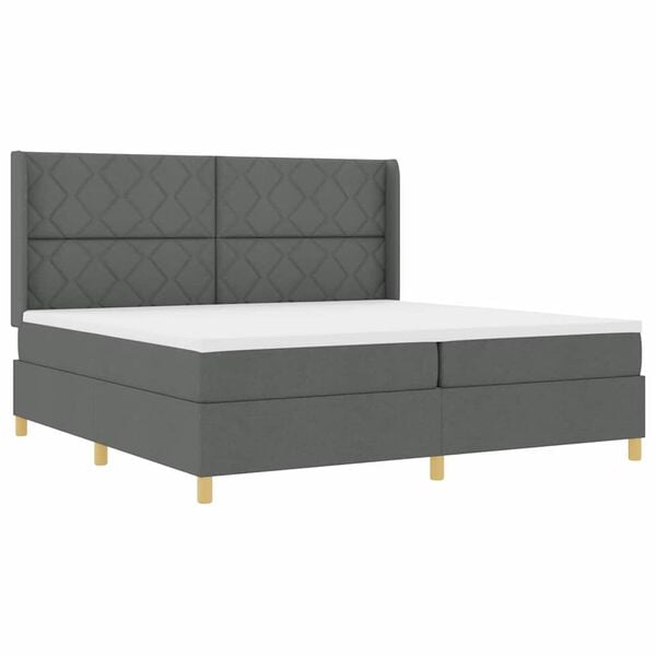 vidaXL Cama tipo Box Spring con colch&oacute;n Gris 200 x 200 cm tela