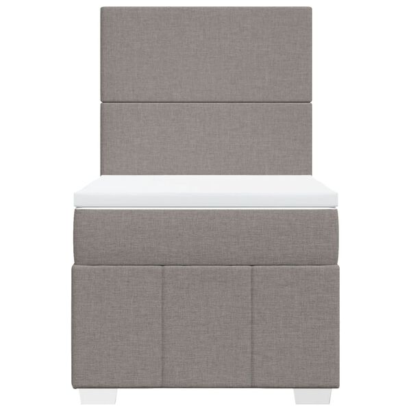 vidaXL Cama box spring con colch&oacute;n tela gris taupe 90x190 cm