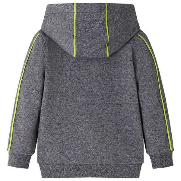 Sudadera infantil con capucha y cremallera gris mélange 92
