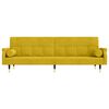 vidaXL Sofá cama con cojines terciopelo amarillo