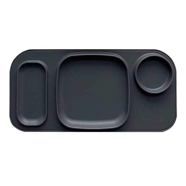 DERYAN Bandeja mantel para ni&ntilde;os Quuby silicona gris