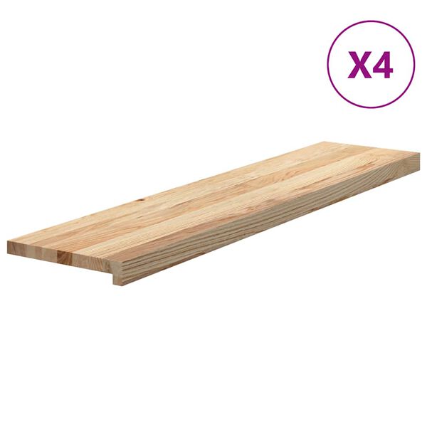 vidaXL Pelda&ntilde;os de escalera 4 uds madera maciza 110x25x2 cm