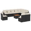 vidaXL Set de sof&aacute;s de jard&iacute;n 11 pzas y cojines rat&aacute;n sint&eacute;tico negro