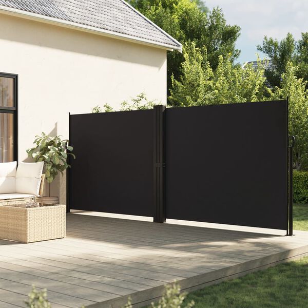 vidaXL Toldo lateral retráctil negro 160x600 cm