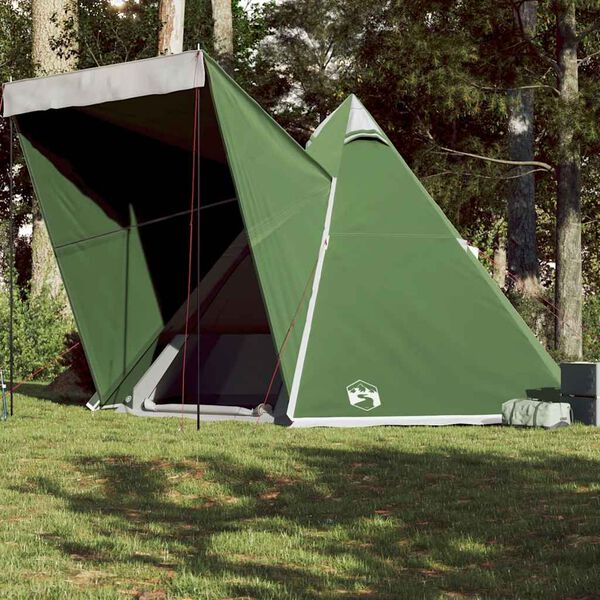 vidaXL Tienda de campaña familiar tipi 6 personas impermeable verde