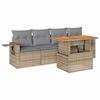 vidaXL Juego de sof&aacute;s jard&iacute;n con cojines 5 pzas rat&aacute;n sint&eacute;tico beige