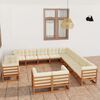 vidaXL Set de muebles de jard&iacute;n 13 pzs cojines madera pino marr&oacute;n miel