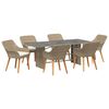 vidaXL Conjunto de Comedor de Jard&iacute;n 7 uds. Beige rat&aacute;n sint&eacute;tico