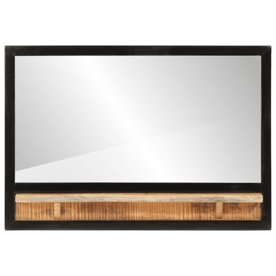 vidaXL Espejo con estantes madera maciza de mango y vidrio 80x8x55 cm