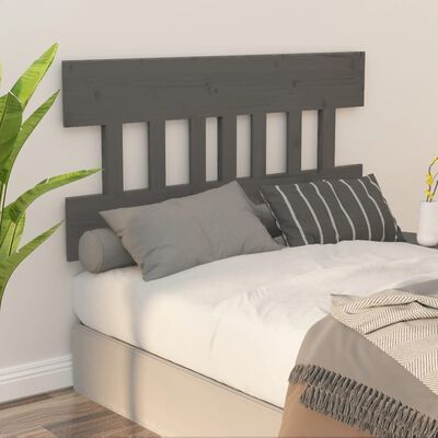 vidaXL Cabecero de cama madera maciza de pino gris 123,5x3x81 cm