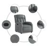 vidaXL Sill&oacute;n reclinable elevable el&eacute;ctrico de cuero sint&eacute;tico gris