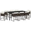 vidaXL Conjunto de Comedor de Jard&iacute;n 9 uds. Marr&oacute;n rat&aacute;n sint&eacute;tico