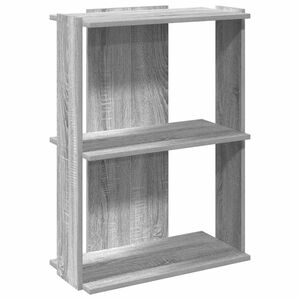 vidaXL Librer&iacute;a 3 estantes madera ingenier&iacute;a gris sonoma 60x30x80 cm