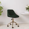 vidaXL Silla de comedor giratoria de terciopelo verde oscuro
