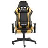 vidaXL Silla gaming giratoria PVC dorado