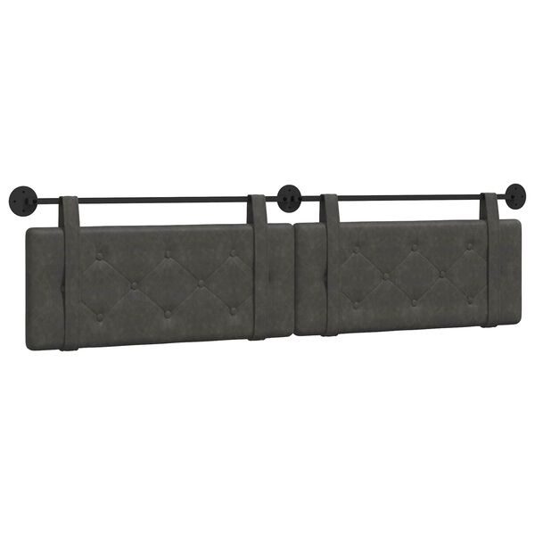 vidaXL Cabecera Colgante Negro 210 x 55 x 5 cm PU antiguo