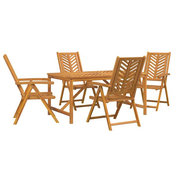 vidaXL Conjunto de Comedor de Jard&iacute;n 5 pcs Marr&oacute;n