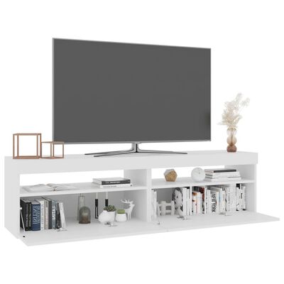 vidaXL Muebles de TV con luces LED 2 uds blanco brillante 75x35x40 cm