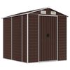 vidaXL Caseta de jard&iacute;n marr&oacute;n 191x215x198 cm acero galvanizado