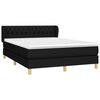 vidaXL Cama box spring con colch&oacute;n tela negro 140x190 cm
