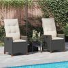 vidaXL Silla de jard&iacute;n reclinable Negro y crema 64 x 57,5 x 112 cm