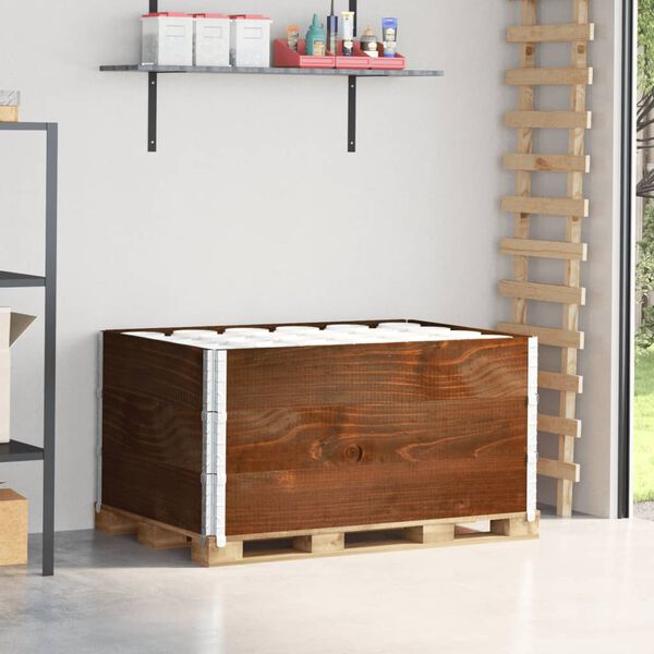 vidaXL Collares de palets 3 uds madera maciza de pino marr&oacute;n 120x80 cm