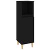 vidaXL Juego de muebles de ba&ntilde;o 4 pzas madera contrachapada negro