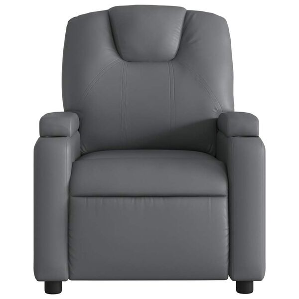 vidaXL Sillón reclinable de cuero sintético gris