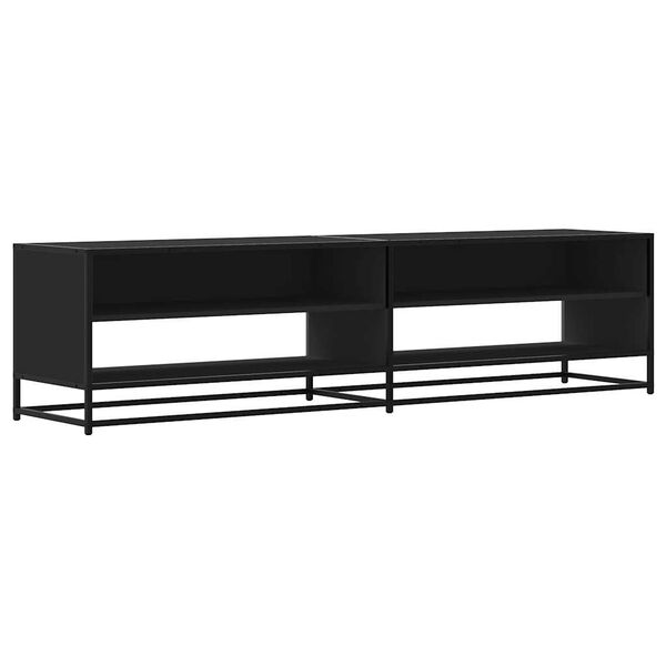 vidaXL Mueble de TV madera de ingenier&iacute;a negro 180,5x40x46 cm
