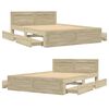 vidaXL Cama con cabecero madera de ingenier&iacute;a roble Sonoma 140x190 cm
