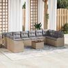 vidaXL Conjunto de sof&aacute;s de jard&iacute;n 11 pcs Beige y Gris Claro