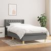 vidaXL Cama box spring con colch&oacute;n tela gris oscuro 90x200 cm