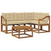vidaXL Conjunto de sof&aacute;s de exterior con coj&iacute;n 5 pcs Natural y Beige