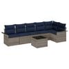 vidaXL Conjunto de sof&aacute; de jard&iacute;n 7 pcs Gris rat&aacute;n sint&eacute;tico