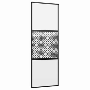 vidaXL Puerta deslizante Negro 76 x 205 cm Vidrio templado y aluminio
